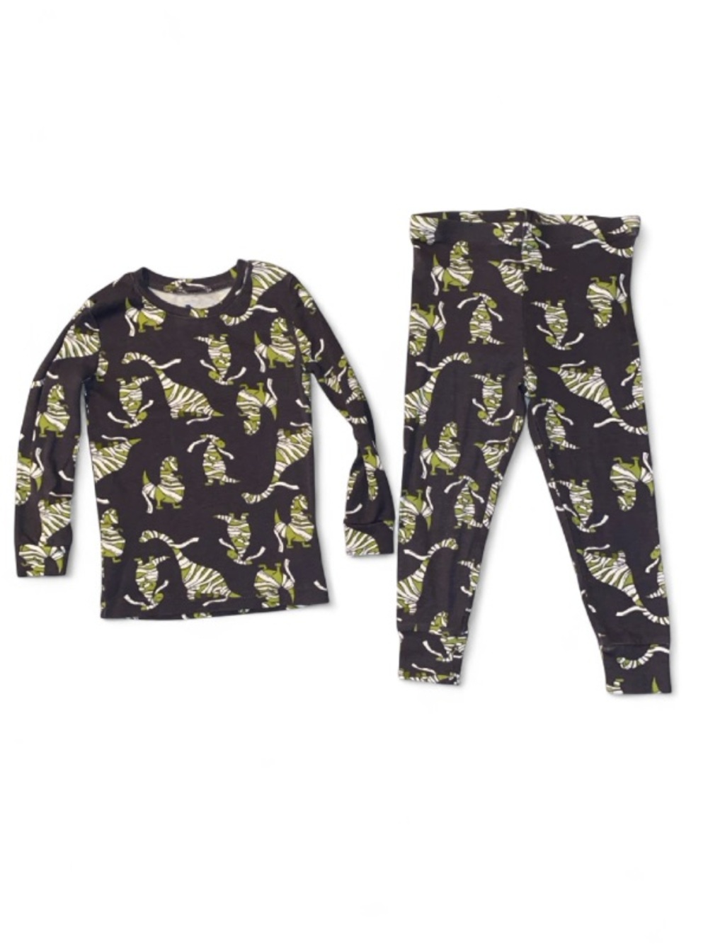 Tommy Bahama Black and Green Dinosaur Print Kids Pajama Set